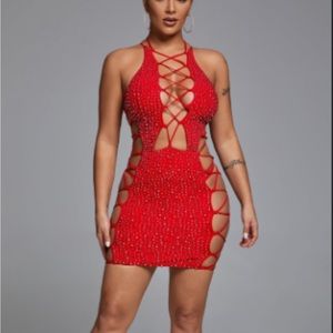 Bella Barnett Red Embellished Dress